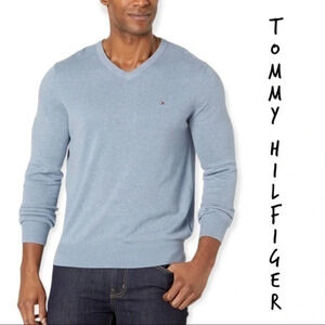 Tommy Hilfiger mens blue v neck sweater size XXL